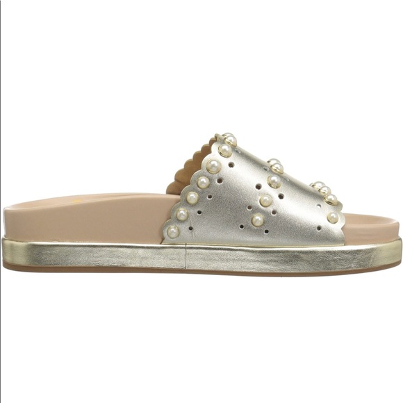 Sam Edelman Sera Slide Jute Metallic Leather Slip On Sandal - Picture 3 of 16